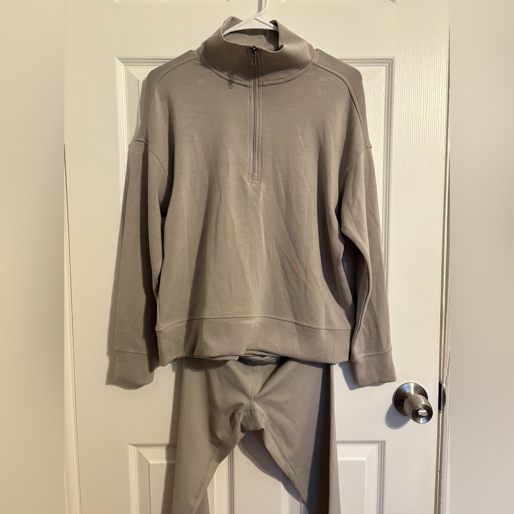 NWT RBX Gray Athleisure Active Workout Gy,m Pullover Sweater Legging Set - Picture 2 of 11